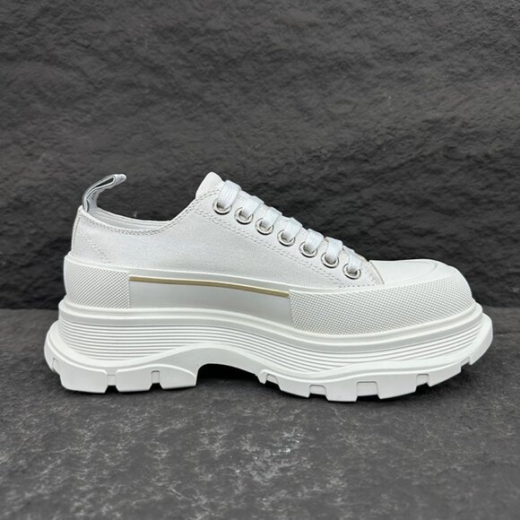 Brown & White Alexander McQueen Casual Canvas Sneakers - Picture 9 of 9